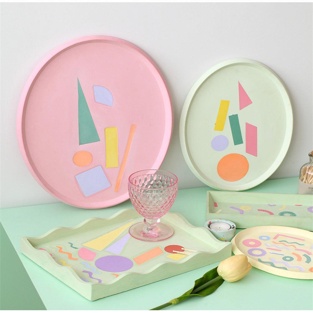 Concrete Tray with Decorative Accessories Silicone Mold Kits