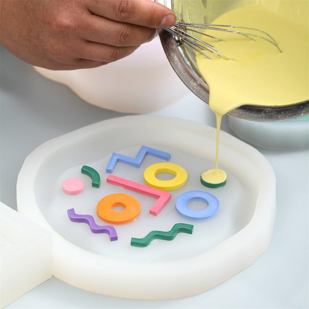 Concrete Tray with Decorative Accessories Silicone Mold Kits