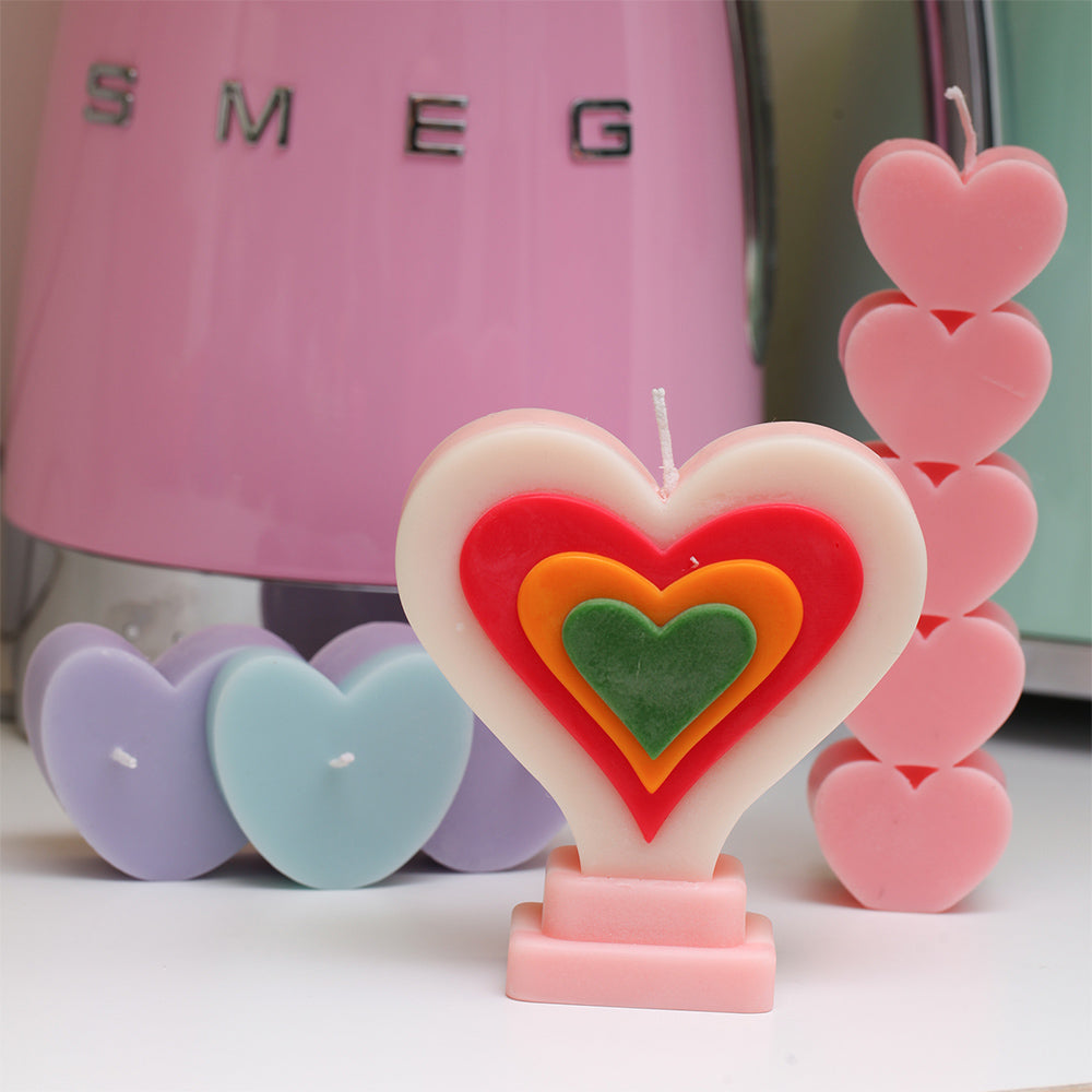 1Pc 3D Heart-shaped Candle Silicone Mold DIY Handmade Candle Decoration  Mo;;^