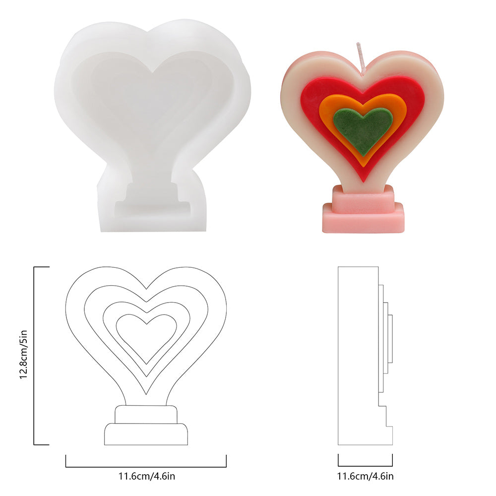 Heart Shape Silicone Candle Mold DIY Handmade Aromatherapy Wax Mould
