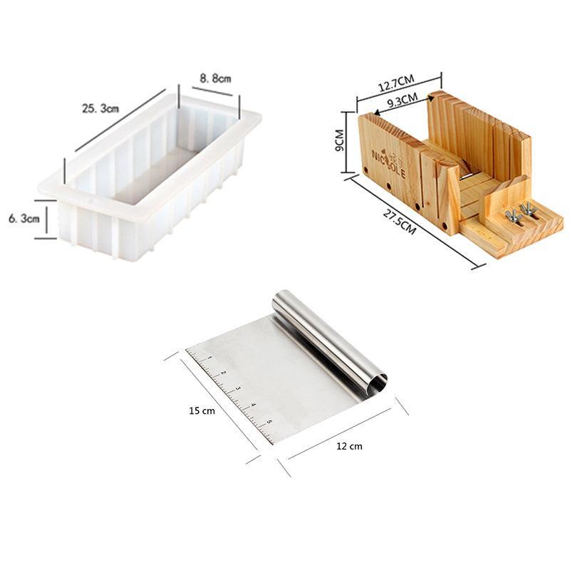 Handmade Soap Making Tools Loaf Silicone Mold with Cutter