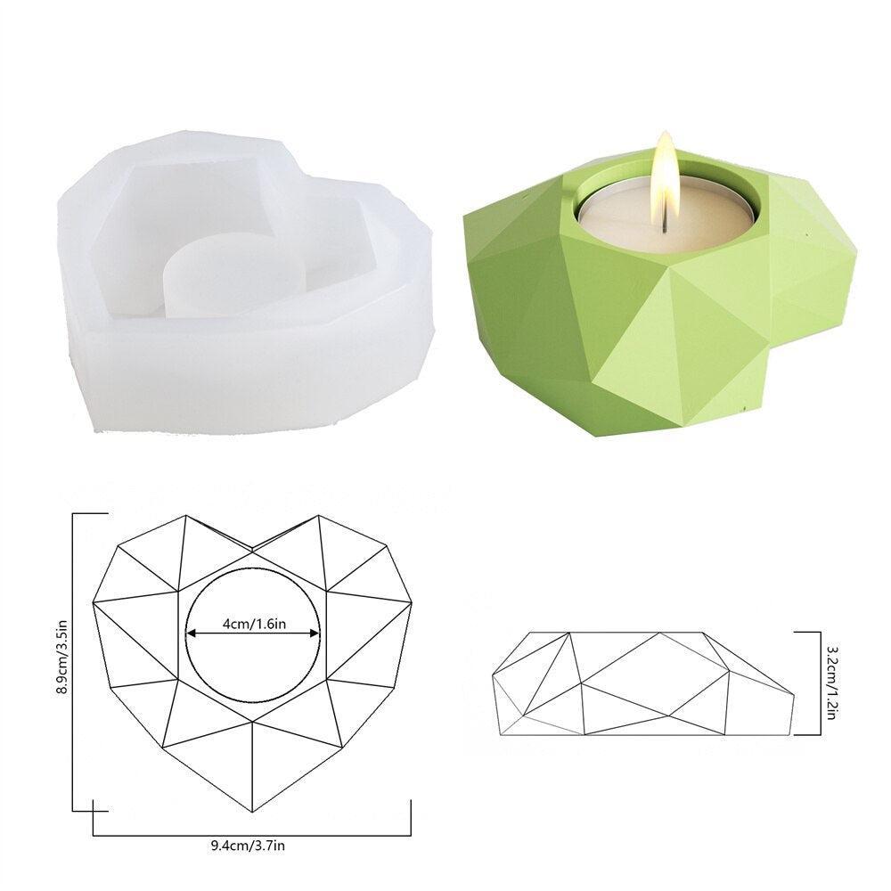 Heart Concrete Candle Holder Silicone Mold