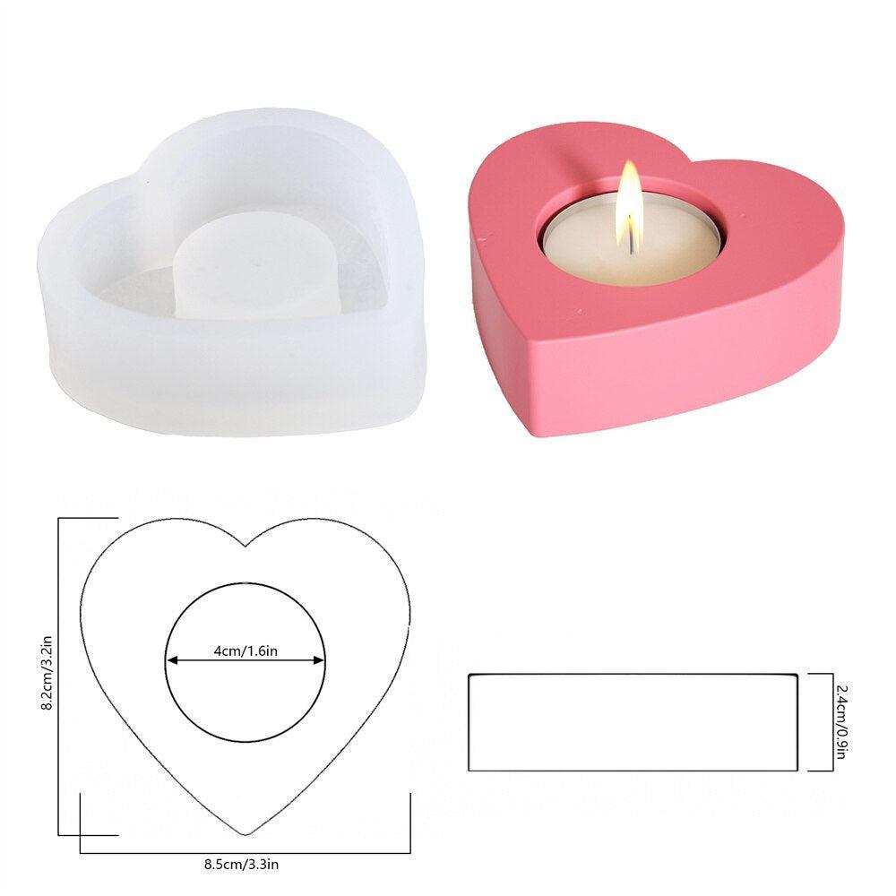 Heart Concrete Candle Holder Silicone Mold