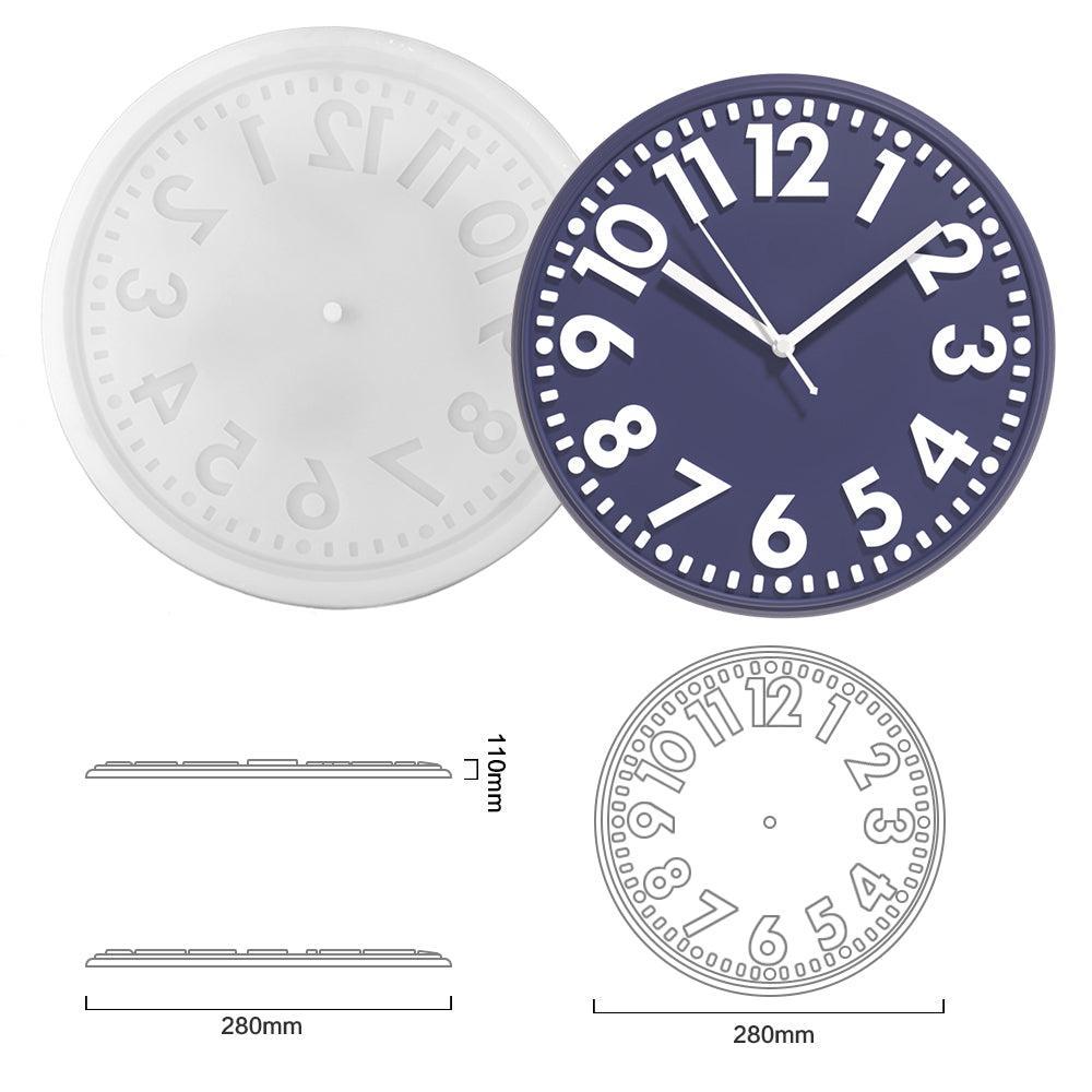 قالب سيليكون لساعة حائط بأرقام خرسانية