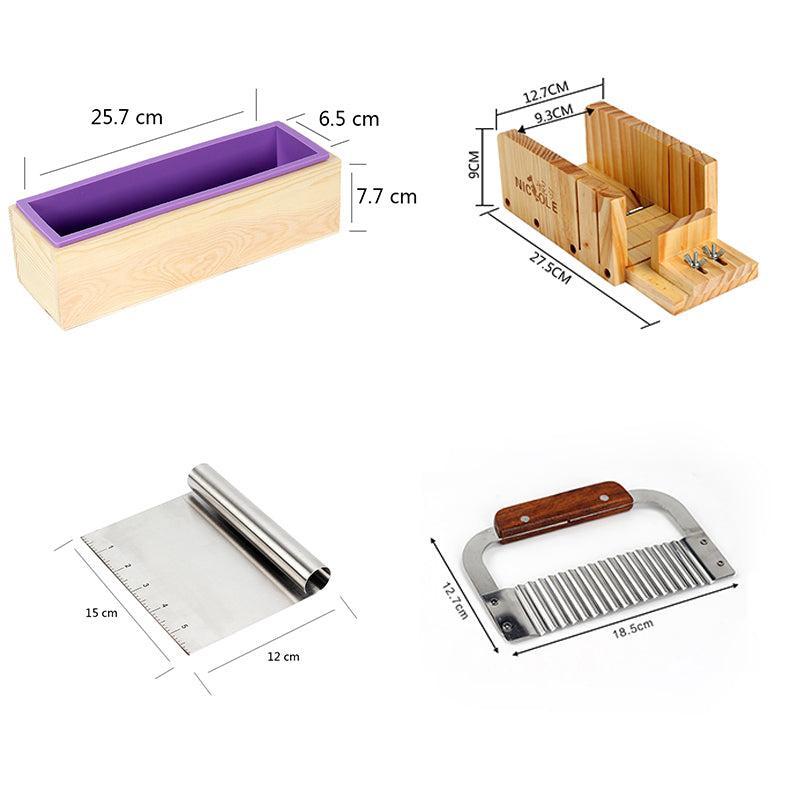 Soap Making Kit Set Silicone Mold with Cutting Box and 2 Cutters