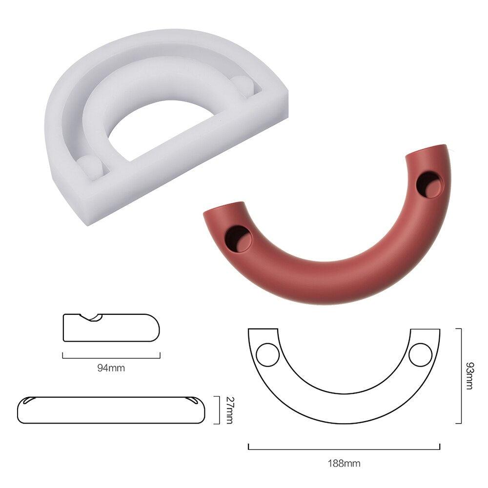 Arch Shaped Concrete Candlestick Holder Silicone Mold - Boowan Nicole