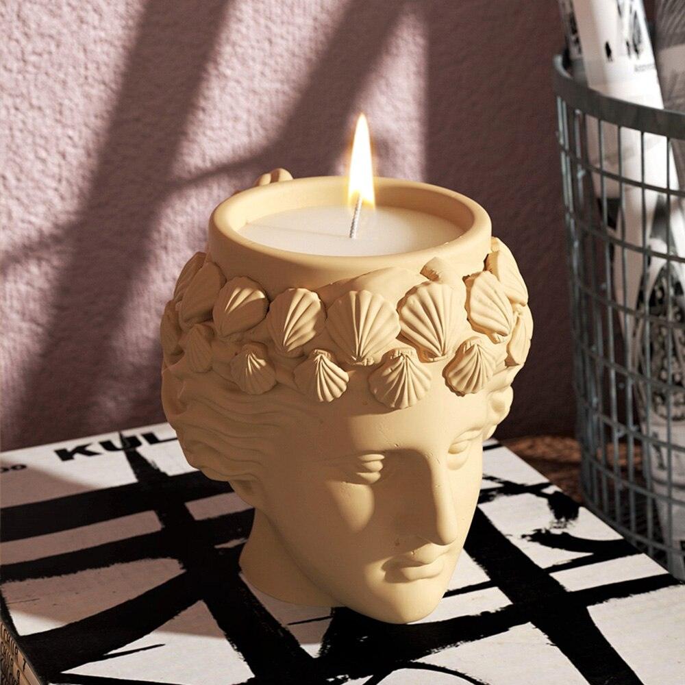 Aphrodite Head Statue Concrete Planter Silicone Mold - Boowan Nicole