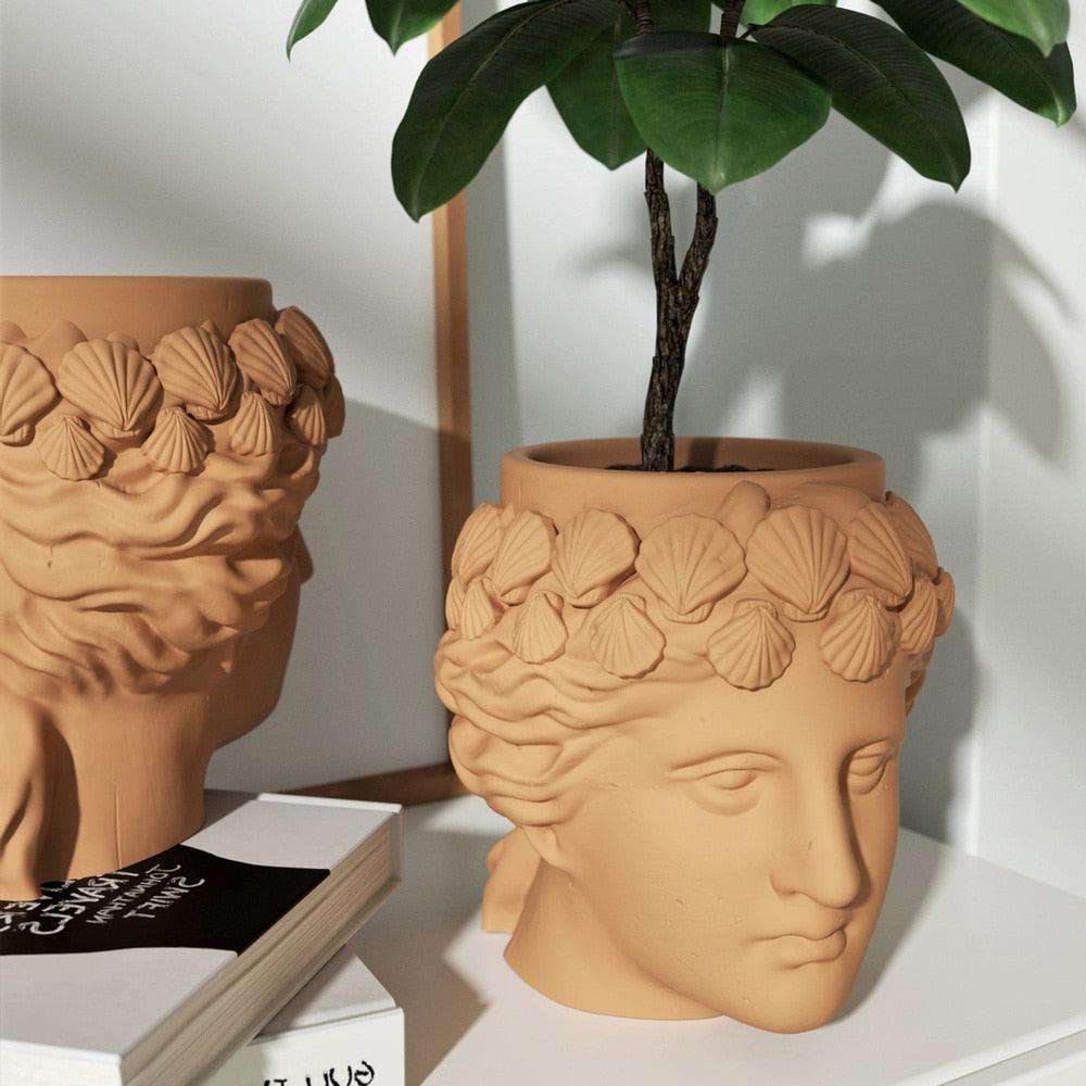 Aphrodite Head Statue Concrete Planter Silicone Mold - Boowan Nicole