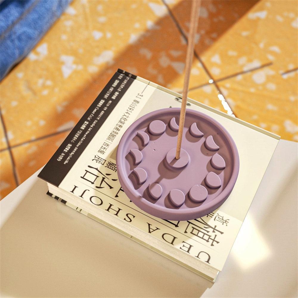 Moule en silicone porte-encens en béton soleil et lune