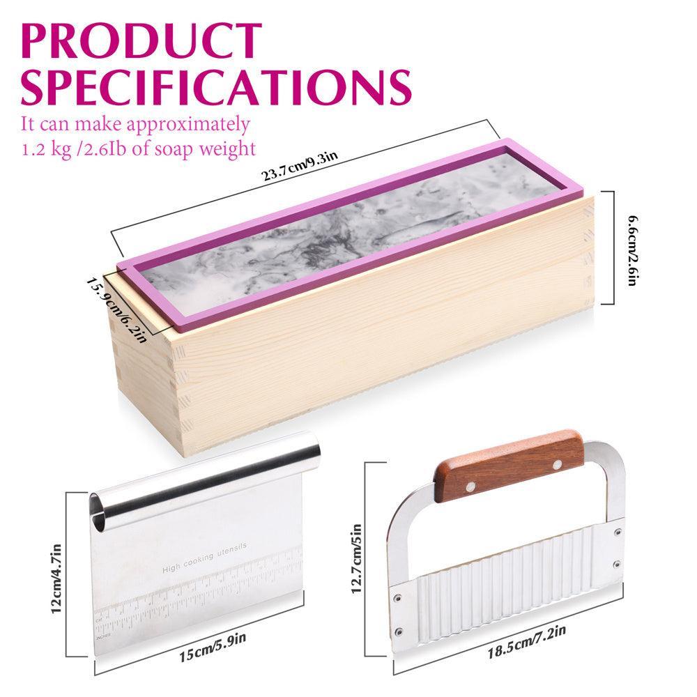 Форма для мыла из силикона прямоугольная 42 унции с набором из 2 резаков