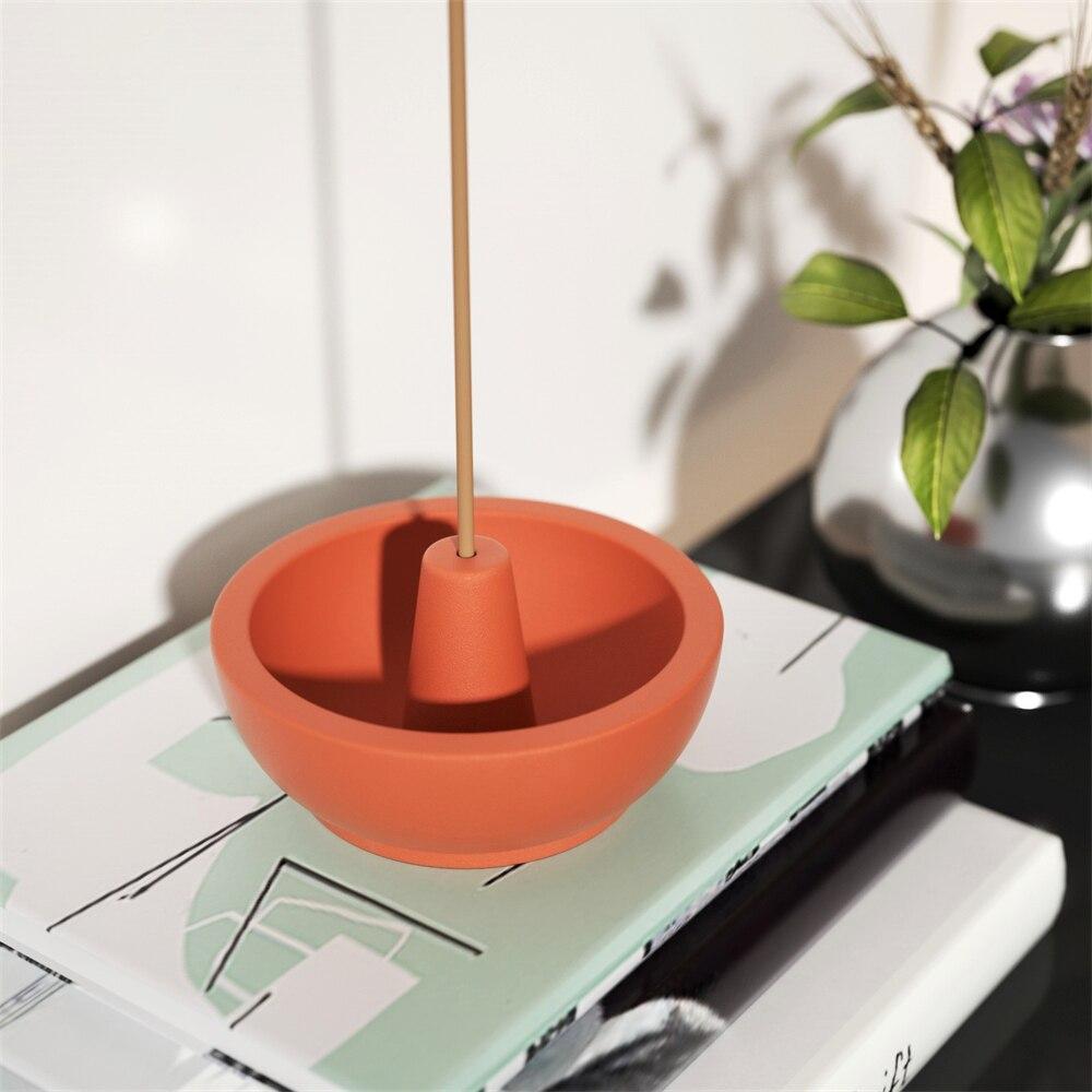 Concrete Round Incense Holder Silicone Mold - product detail 5