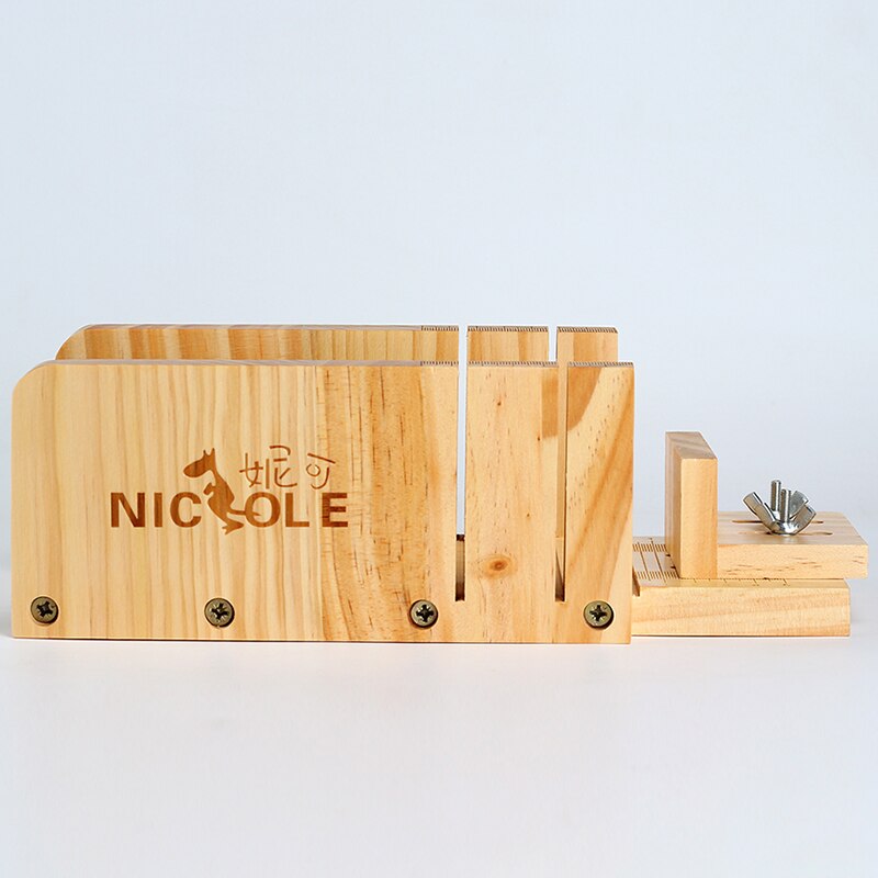 Nicole Soap Making Kit DIY Silicone Mold Adjustable Wood Cutting Box Wavy &  Straight Soap Cutters Handmade Soap Making Supplies