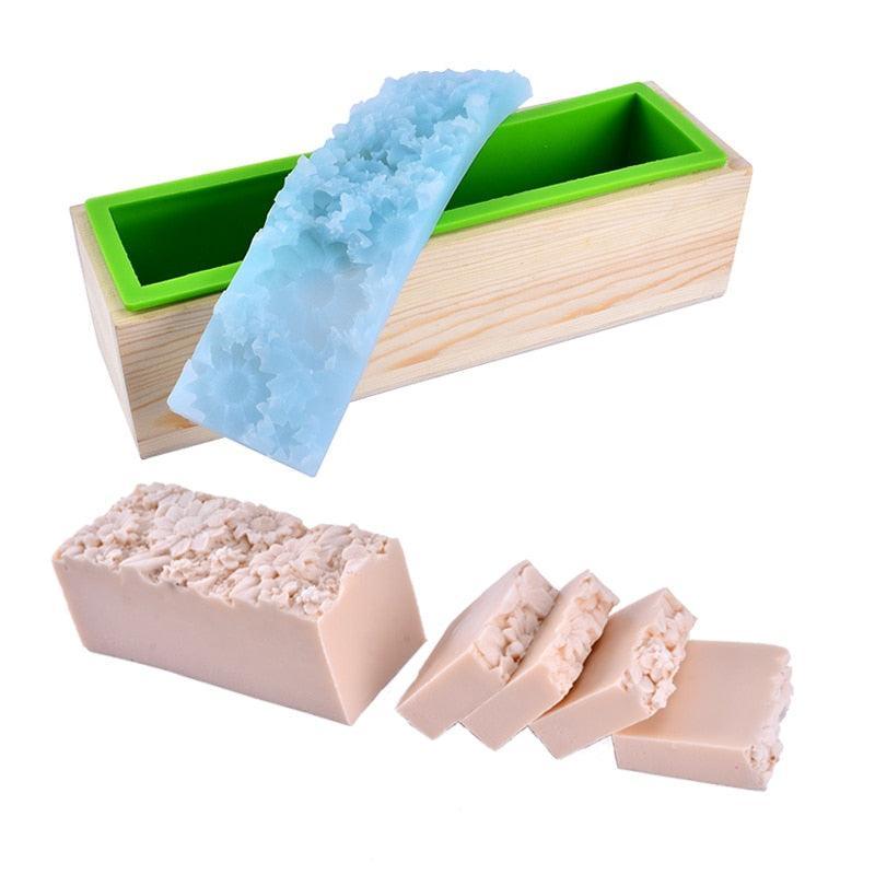 Nicole Loaf Soap Mold with Wooden Box & Embossed Mat