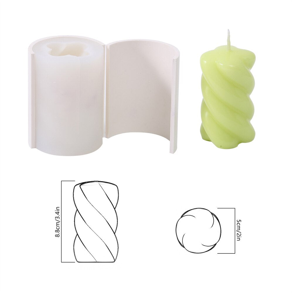 Nicole Ribbed Pillar Silicone Candle Molds Geometric Abstract