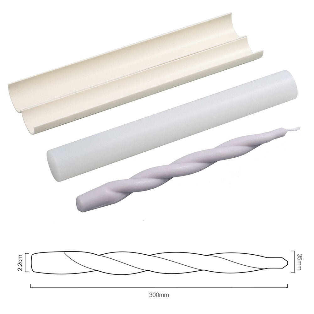 2 Pack Taper Candle Molds 3D Long Spiral Silicone Candle Cylinder Moulds  for Home Decoration Twisted Pillar Candle Mold