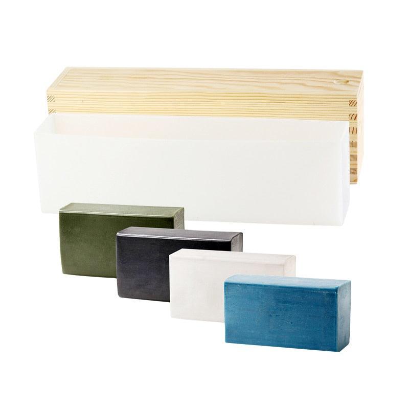 Rectangular Silicone Loaf Mold with Wooden Box