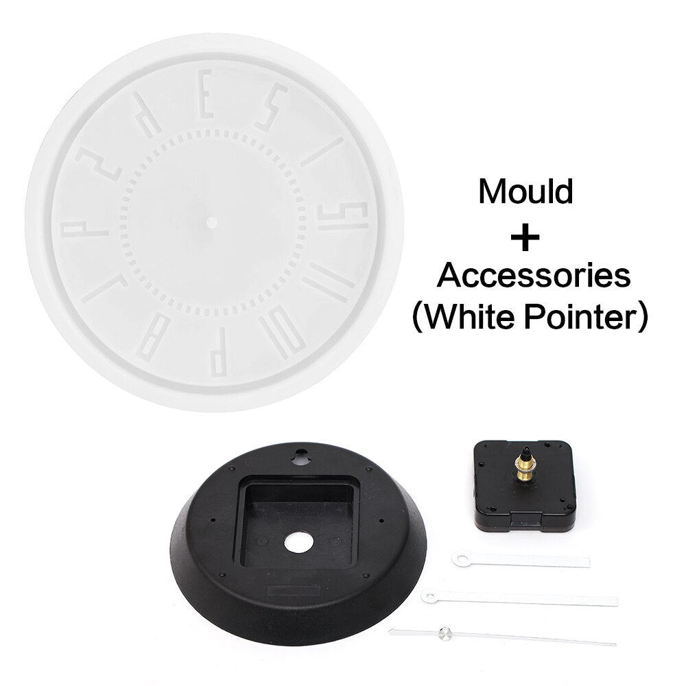 Concrete Modern Numeral Wall Clock Silicone Mold