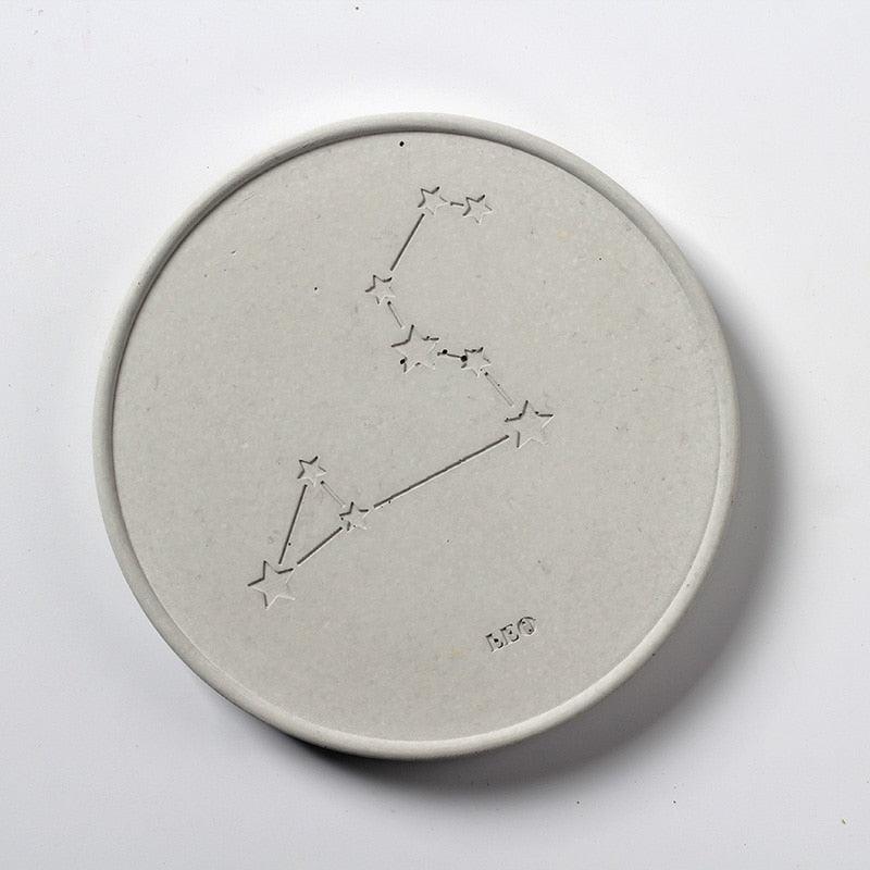 12-Pieces Zodiac Sign Concrete Astrological Coasters Silicone Mold - Boowan Nicole