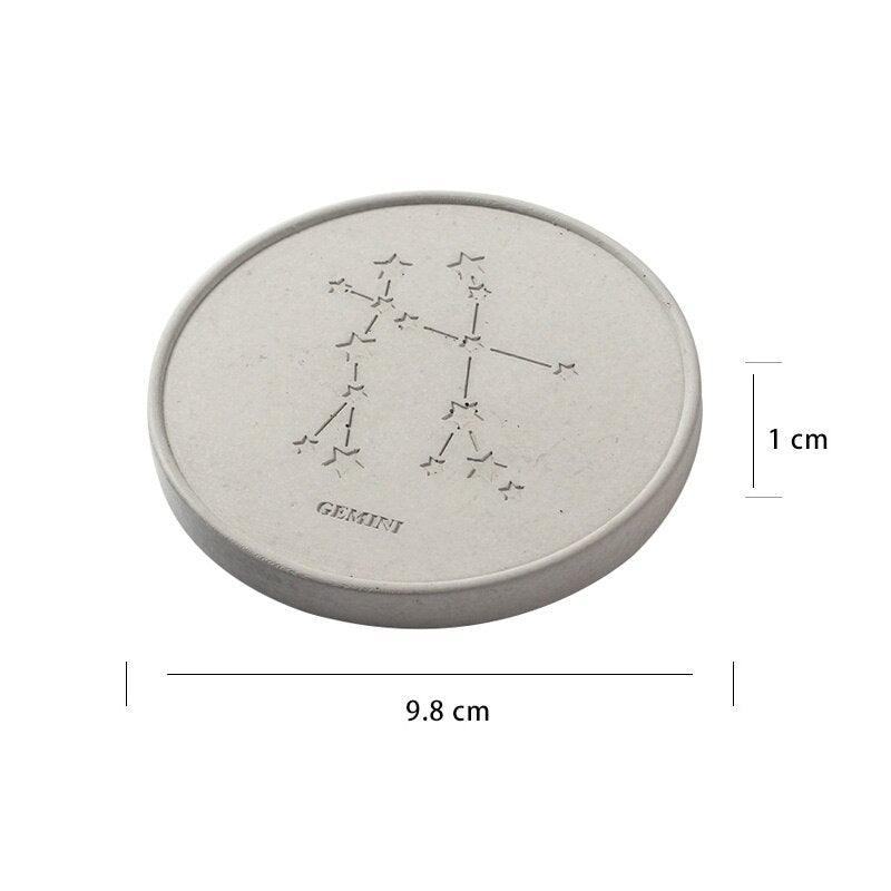 12-Pieces Zodiac Sign Concrete Astrological Coasters Silicone Mold - Boowan Nicole