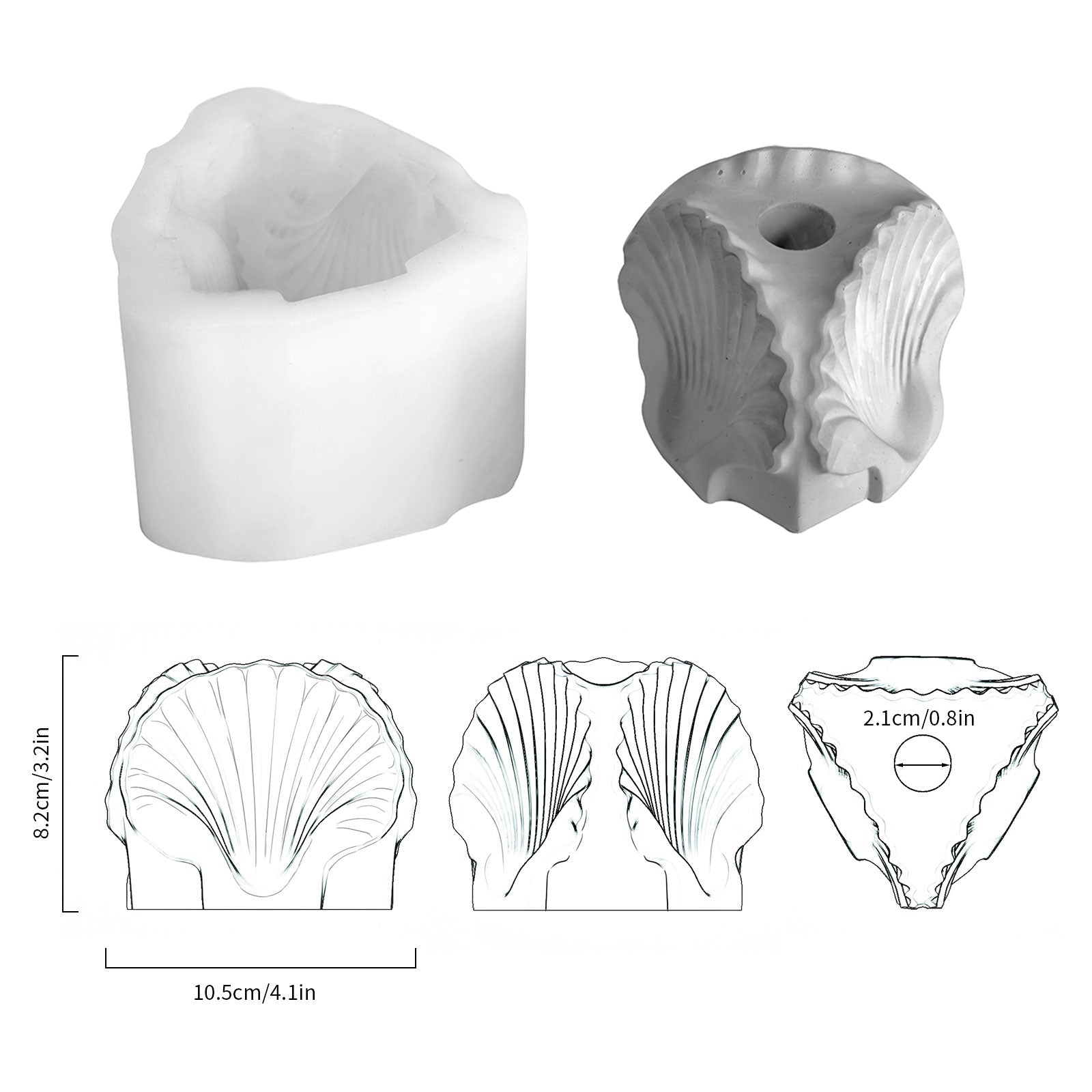 Силиконовая форма для подсвечника в виде ракушки