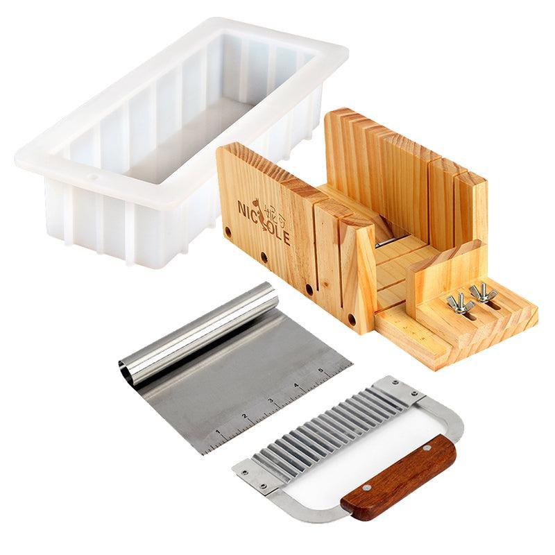 BOOWAN NICOLE Soap Making Kit - 42oz Loaf Mold With Wooden Box, Wavy & Straight Slicers For Melt & Pour Or Cold Process - View #5