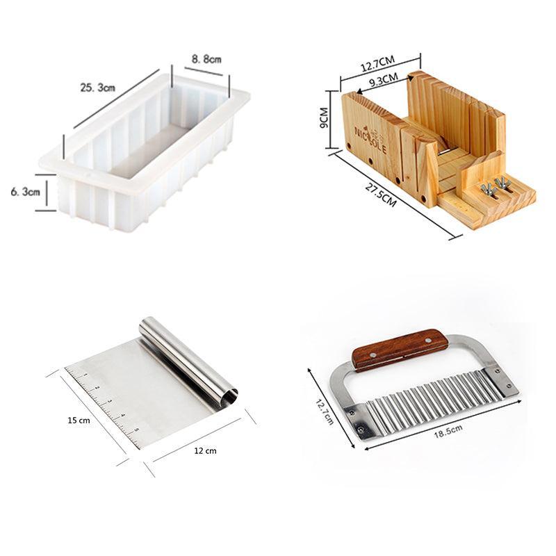 10-inc Silicone Loaf Soap Mold Cutters Combo Tool Set