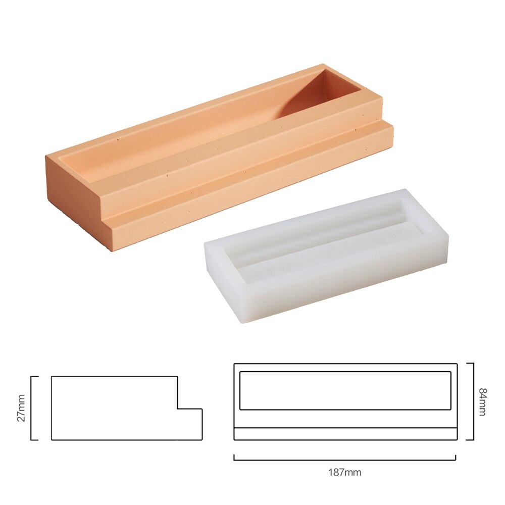 Form for Concrete Desk Organiser Mold Silicone Cement Pen Holder Mould  Functional Storage Desk Set Making Tool
