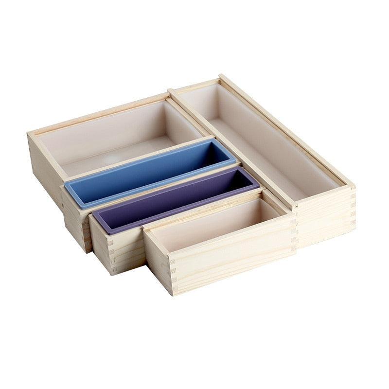 Nicole Silicone Loaf Soap Mold with Wooden Box