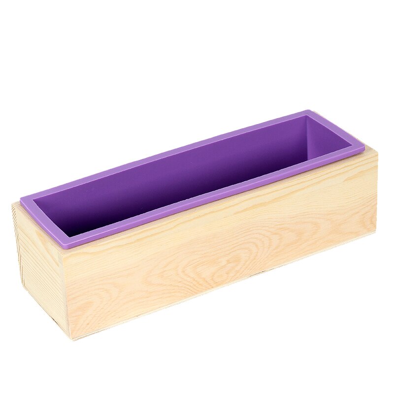 Rectangle Silicone Loaf Soap Mold with Wooden Box