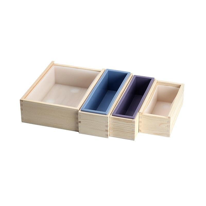 Nicole Silicone Loaf Soap Mold with Wooden Box