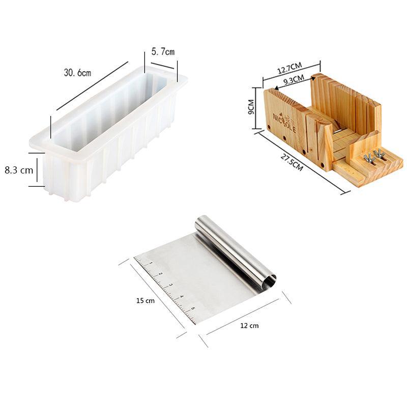 Tall and Skinny 12-inch Silicone Loaf Soap Mold Cutters Combo Tool Set