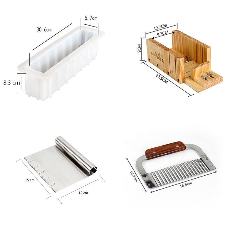 Tall & Skinny 12-inch Silicone Soap Loaf Mold with Dual Cutters Combo Set