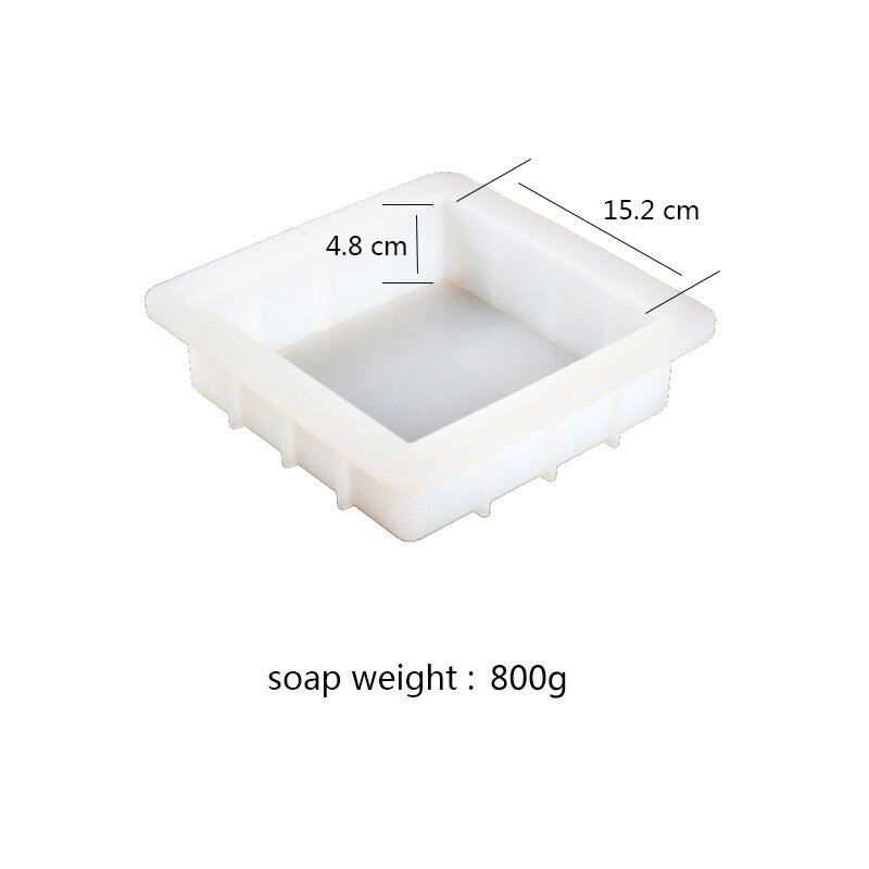 Square Silicone Soap Mold White Handmade Loaf Mould