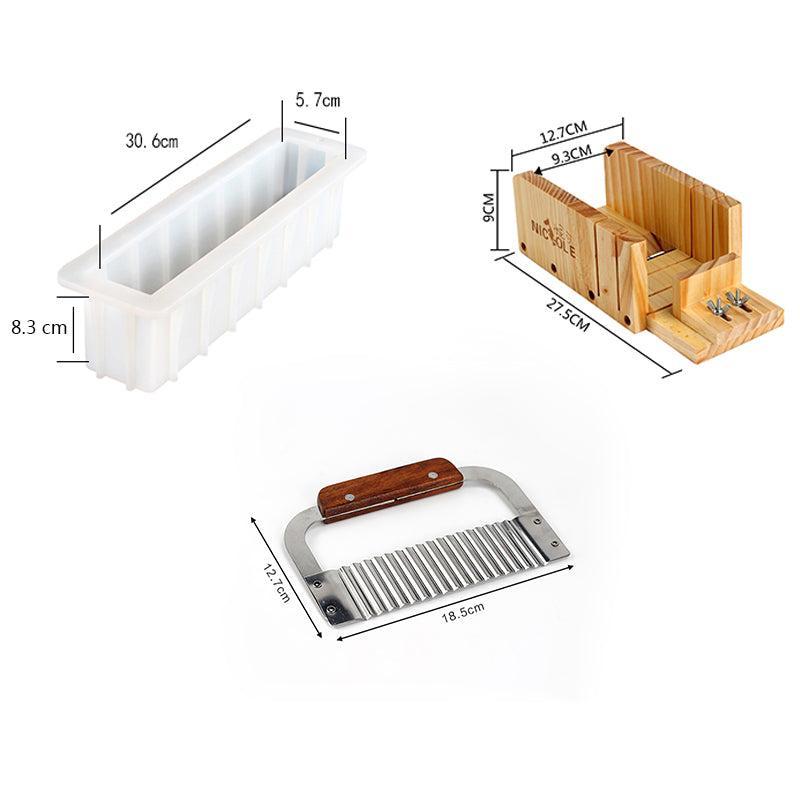 Tall and Skinny Silicone Loaf Soap Wavy Blade Cutters Tool Set