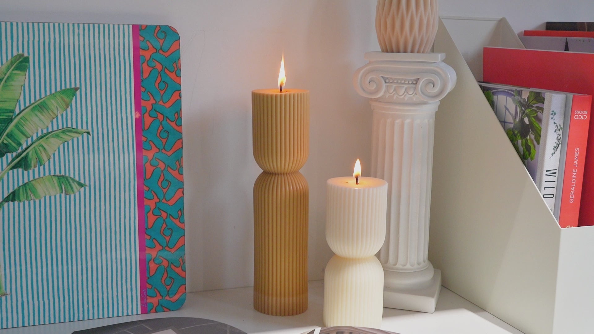 Ribbed Pillar Candle Silicone Mold
